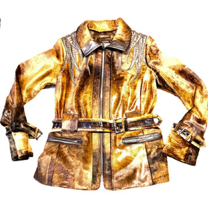 Kashani Ladies Natural Rust Pony Hair Jacket - Dudes Boutique