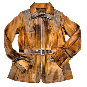 Kashani Ladies Natural Rust Pony Hair Jacket - Dudes Boutique