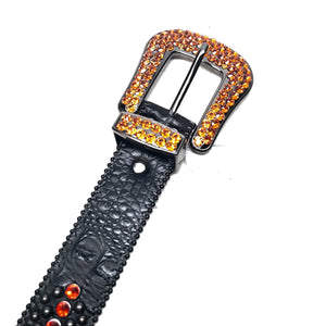 b.b. Simon 'Orange Fire' Fully Loaded Crystal Belts - Dudes Boutique