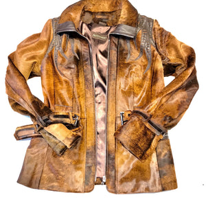 Kashani Ladies Natural Rust Pony Hair Jacket - Dudes Boutique