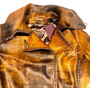 Kashani Natural Rust Couture Pony Asymmetrical Jacket - Dudes Boutique