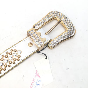 b.b. Simon 'White Gold' Fully Loaded Crystal Belt - Dudes Boutique