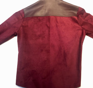 Kashani Alligator Deep Wine Suede Button Up Shirt - Dudes Boutique