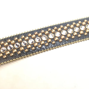 b.b. Simon 'Black & WhiteGold' Fully Loaded Crystal Belt - Dudes Boutique