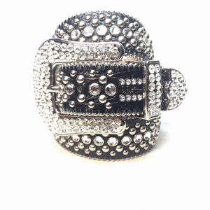 b.b. Simon 'Classic' Black Fully Loaded Crystal Belt - Dudes Boutique