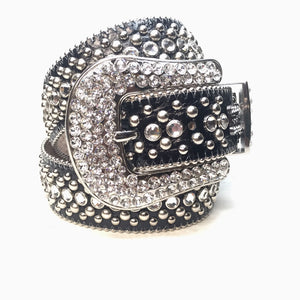 b.b. Simon 'Classic' Black Fully Loaded Crystal Belt - Dudes Boutique