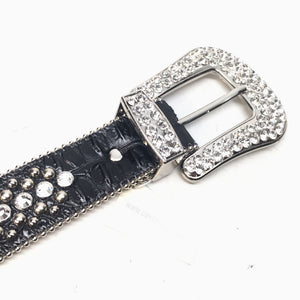 b.b. Simon 'Classic' Black Fully Loaded Crystal Belt - Dudes Boutique