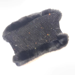 Volare Women's Black Silver Fox Fur Scarf - Dudes Boutique