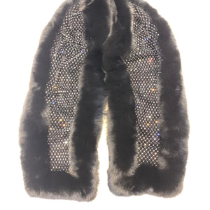 Volare Women's Black Silver Fox Fur Scarf - Dudes Boutique