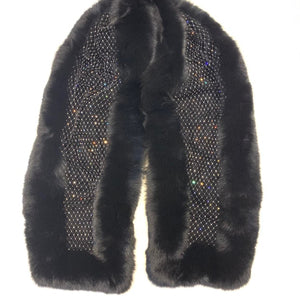 Volare Women's Black Silver Fox Fur Scarf - Dudes Boutique