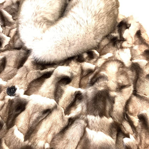 Kashani Men's Silver Fox Diamond Cut Trench Fur Coat - Dudes Boutique