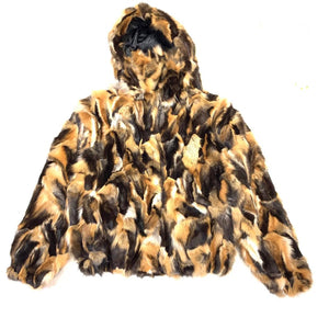 Kashani Men's Two Tone Brown Hooded Fox Fur Coat - Dudes Boutique