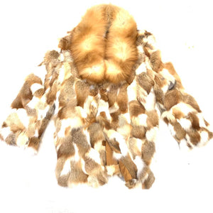 Kashani Men's Red Fox Diamond Cut Trench Fur Coat - Dudes Boutique