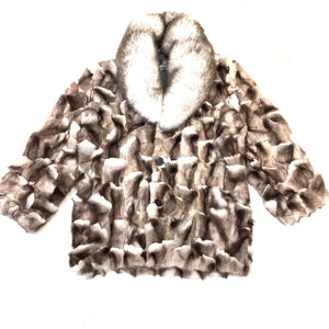 Kashani Men's Silver Fox Diamond Cut Trench Fur Coat - Dudes Boutique