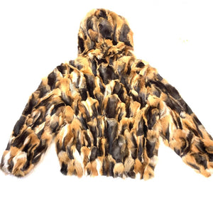 Kashani Men's Two Tone Brown Hooded Fox Fur Coat - Dudes Boutique