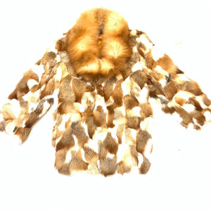 Kashani Men's Red Fox Diamond Cut Trench Fur Coat - Dudes Boutique