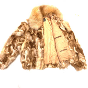 Kashani Men's Red Fox Diamond Cut Fur Coat - Dudes Boutique