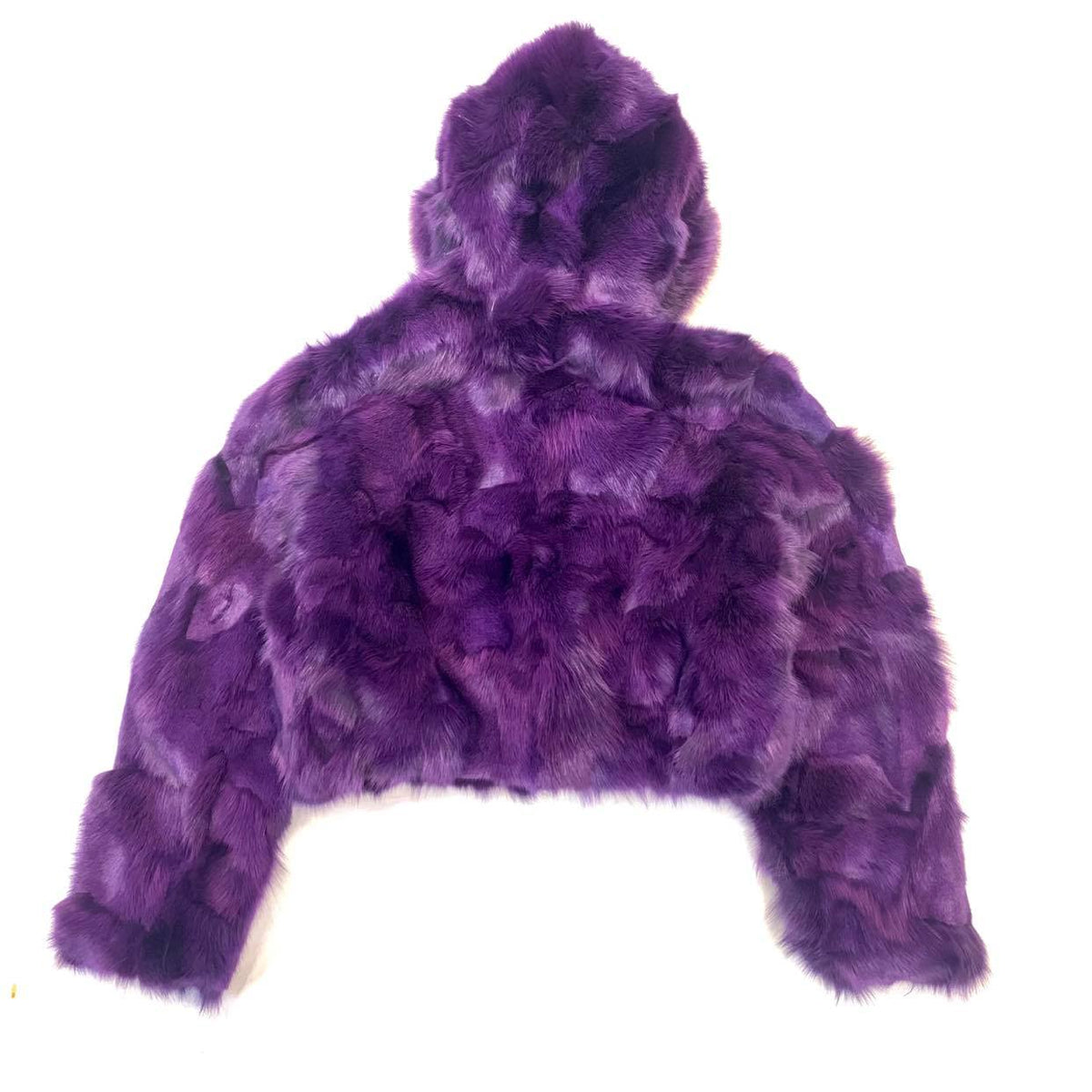 Kashani Ladies Purple Hooded Fox Fur Coat - Dudes Boutique