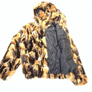Kashani Men's Two Tone Brown Hooded Fox Fur Coat - Dudes Boutique