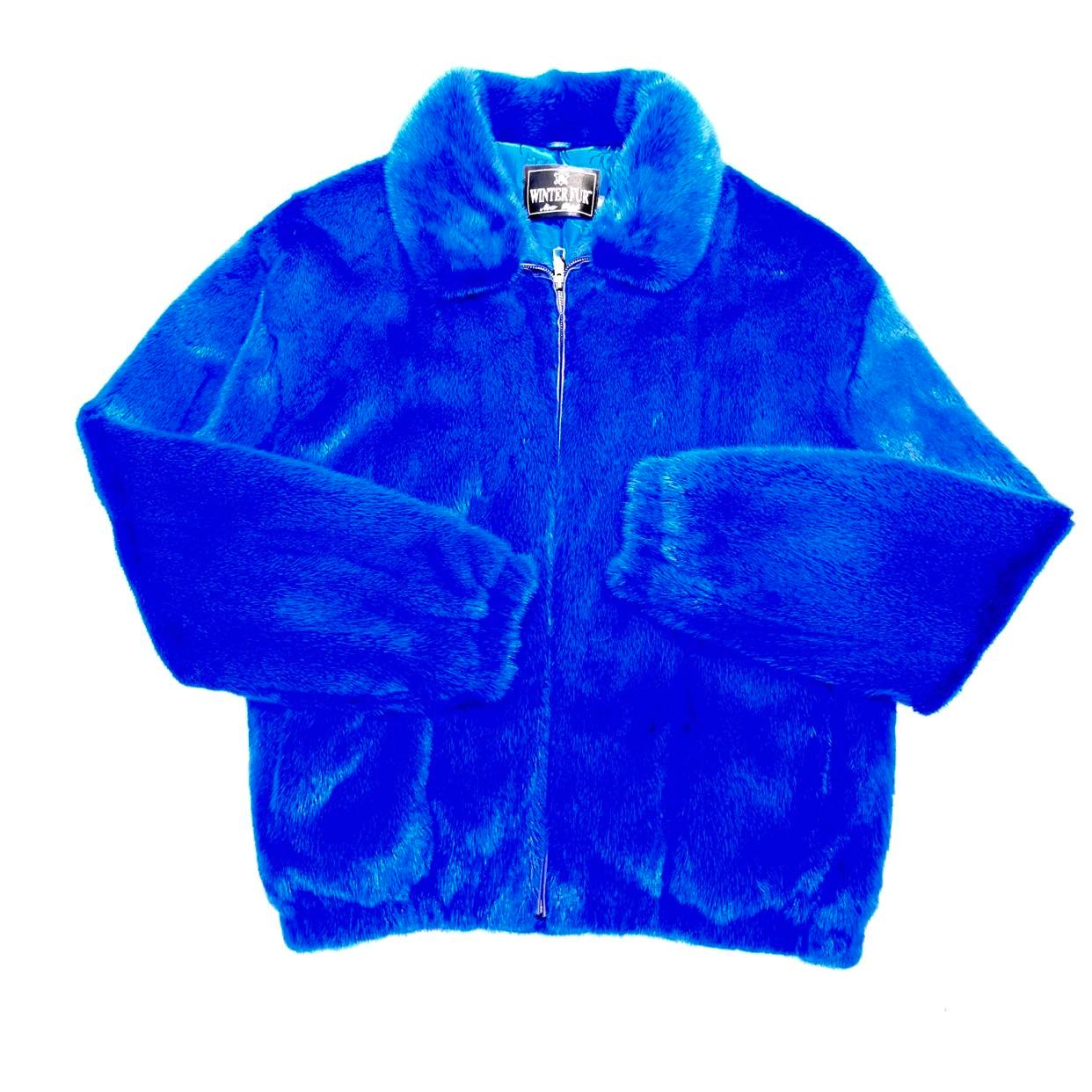 Kashani Men's Royal Blue Full Mink Fur Coat - Dudes Boutique
