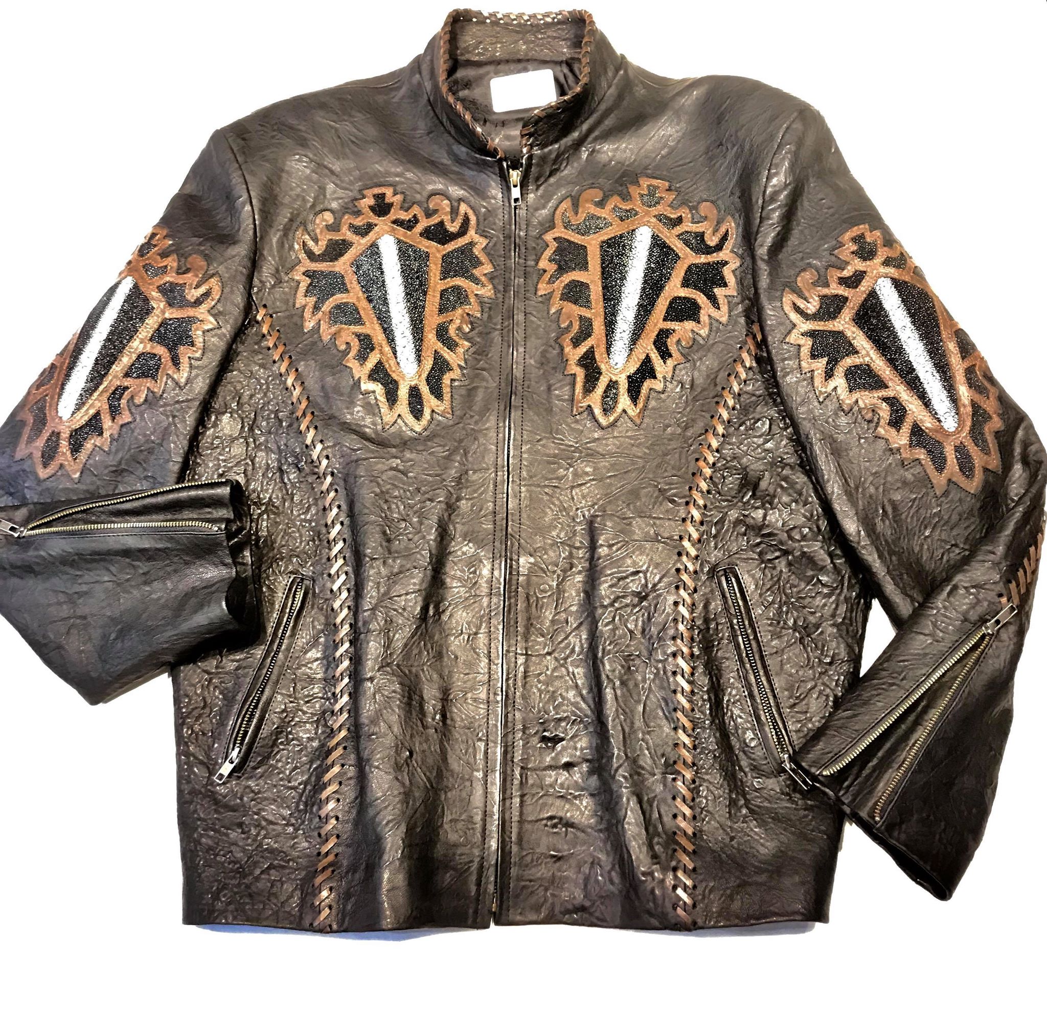 Kashani Hand Crafted Stingray Lambskin Jacket - Dudes Boutique
