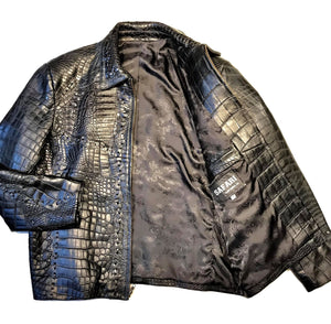 Kashani Black Full All Over Alligator Jacket - Dudes Boutique