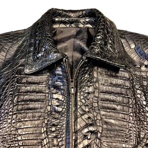 Kashani Black Full All Over Alligator Jacket - Dudes Boutique