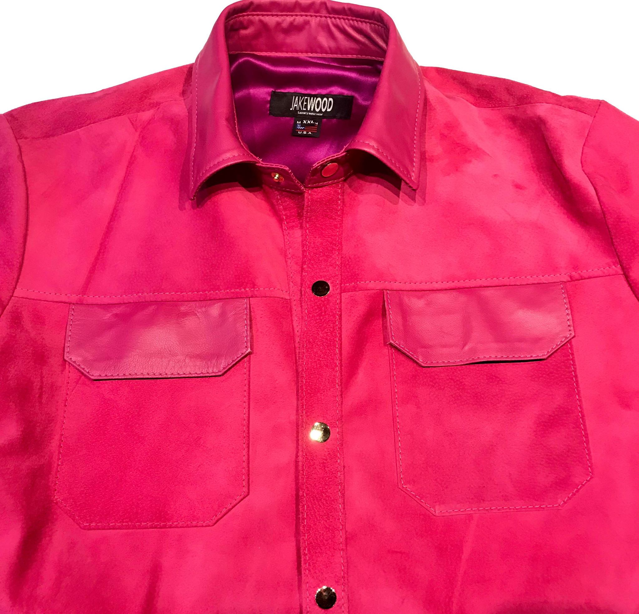 Kashani Pink Suede Button Up Shirt - Dudes Boutique