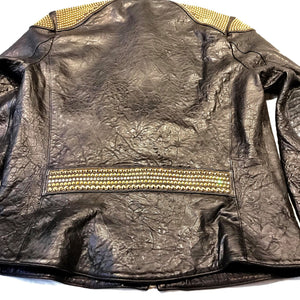 Kashani Alligator Studded Swarovski Lambskin Bomber Jacket - Dudes Boutique