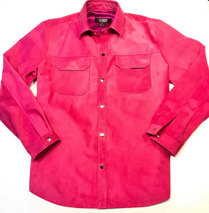 Kashani Pink Suede Button Up Shirt - Dudes Boutique