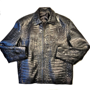 Kashani Black Full All Over Alligator Jacket - Dudes Boutique