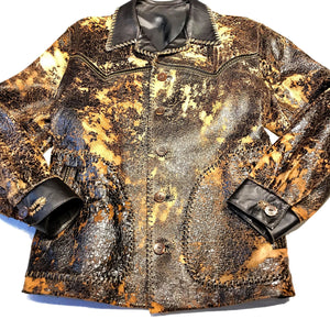 Kashani Crackle James Dean Jungle Leather Coat - Dudes Boutique
