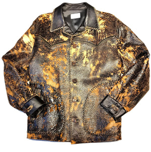 Kashani Crackle James Dean Jungle Leather Coat - Dudes Boutique