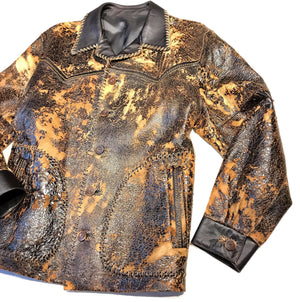 Kashani Crackle James Dean Jungle Leather Coat - Dudes Boutique