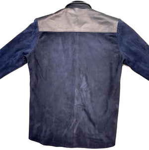 Kashani Deep Navy Crocodile Suede Button Up Shirt - Dudes Boutique