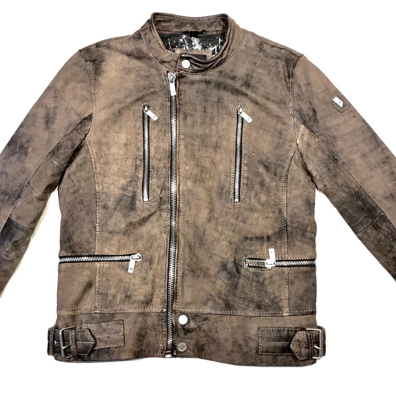 Mauritius Men's 'Tactical' Rustic Lambskin Biker Jacket - Dudes Boutique