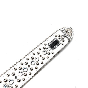 b.b. Simon 'White Magic' Studded Crystal Belt - Dudes Boutique
