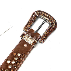 b.b. Simon 'Chocolate Triple Row' Crystal Belt - Dudes Boutique