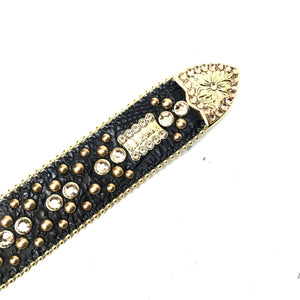 b.b. Simon 'ORO Negro' Studded Crystal Belt - Dudes Boutique