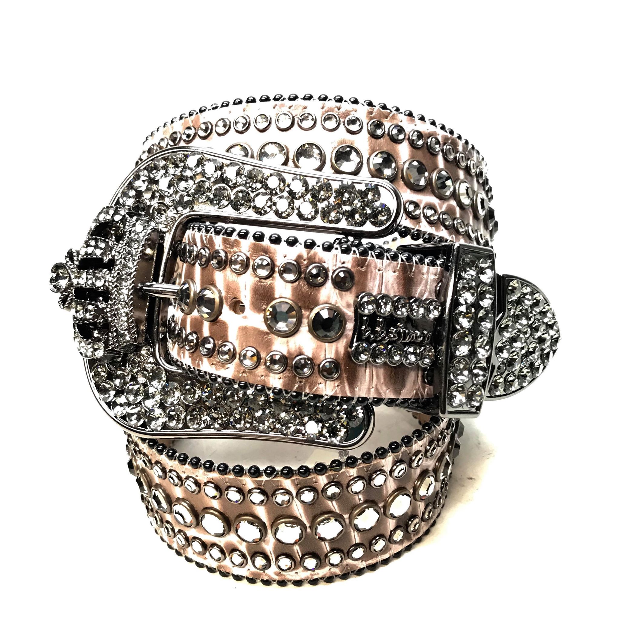b.b. Simon Zebra Crown Fully Loaded Crystal Belt - Dudes Boutique