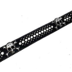 b.b. Simon 'Black Skull' Pony Fully Loaded Crystal Belt - Dudes Boutique