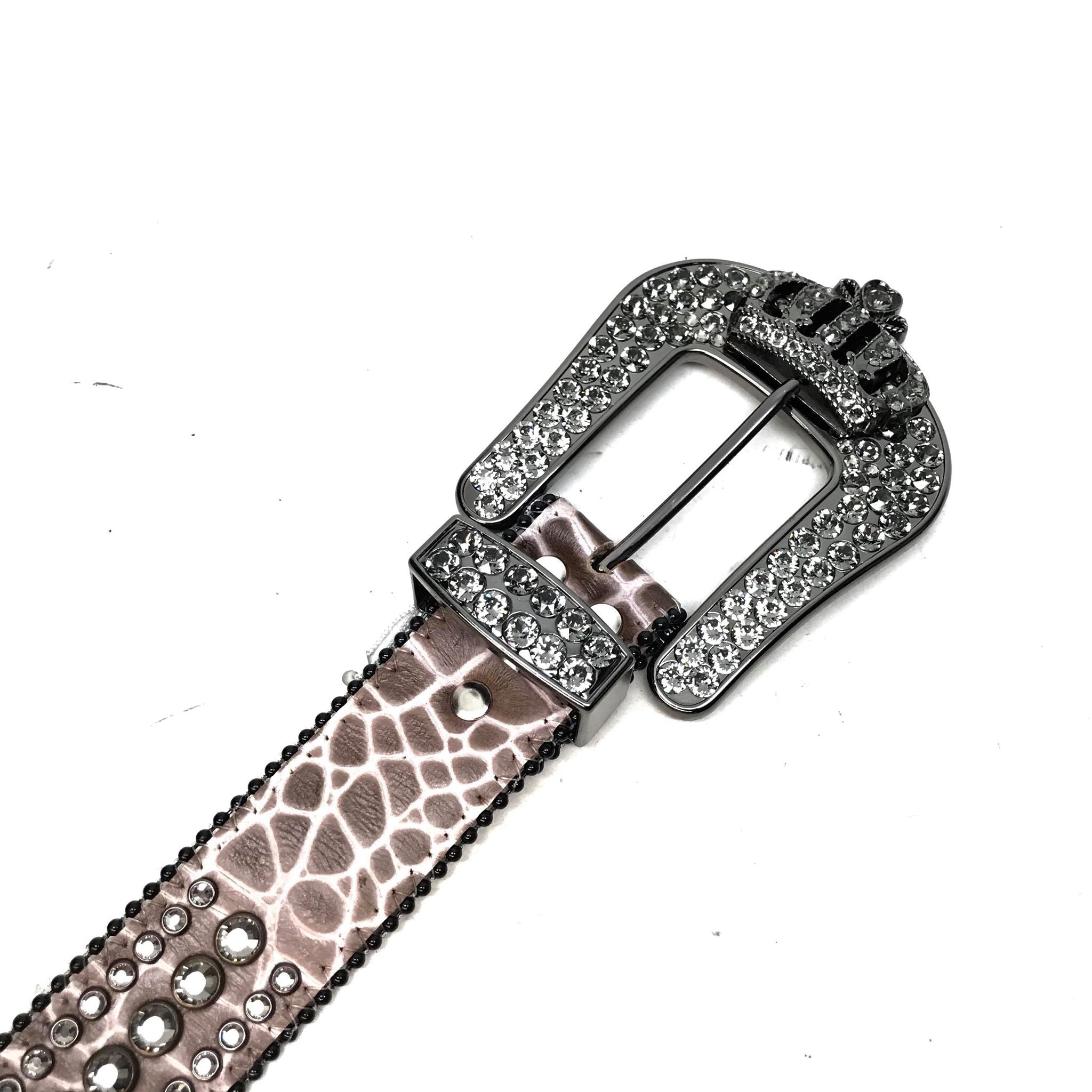 b.b. Simon Zebra Crown Fully Loaded Crystal Belt - Dudes Boutique