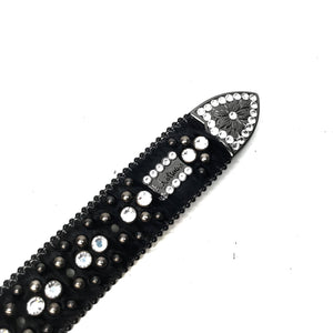 b.b. Simon 'Black Skull' Pony Fully Loaded Crystal Belt - Dudes Boutique