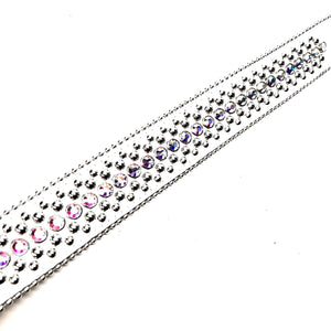 b.b. Simon 'White Magic' Full Iridescent Crystal Belt - Dudes Boutique