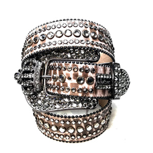 b.b. Simon Zebra Crown Fully Loaded Crystal Belt - Dudes Boutique