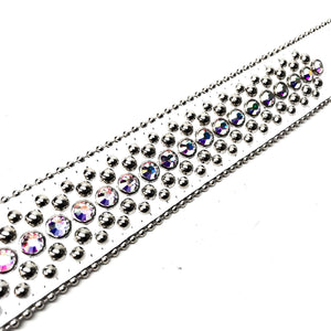 b.b. Simon 'White Magic' Full Iridescent Crystal Belt - Dudes Boutique