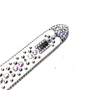b.b. Simon 'White Magic' Full Iridescent Crystal Belt - Dudes Boutique