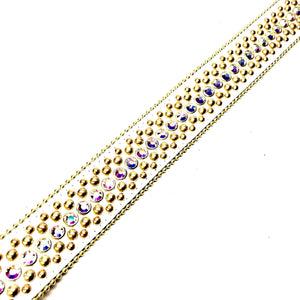 b.b. Simon 'White Gold' Full Iridescent Crystal Belt - Dudes Boutique