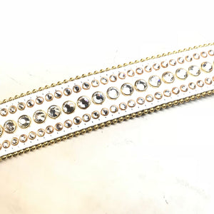 b.b. Simon 'White Gold Crown' Fully Loaded Crystal Belt - Dudes Boutique
