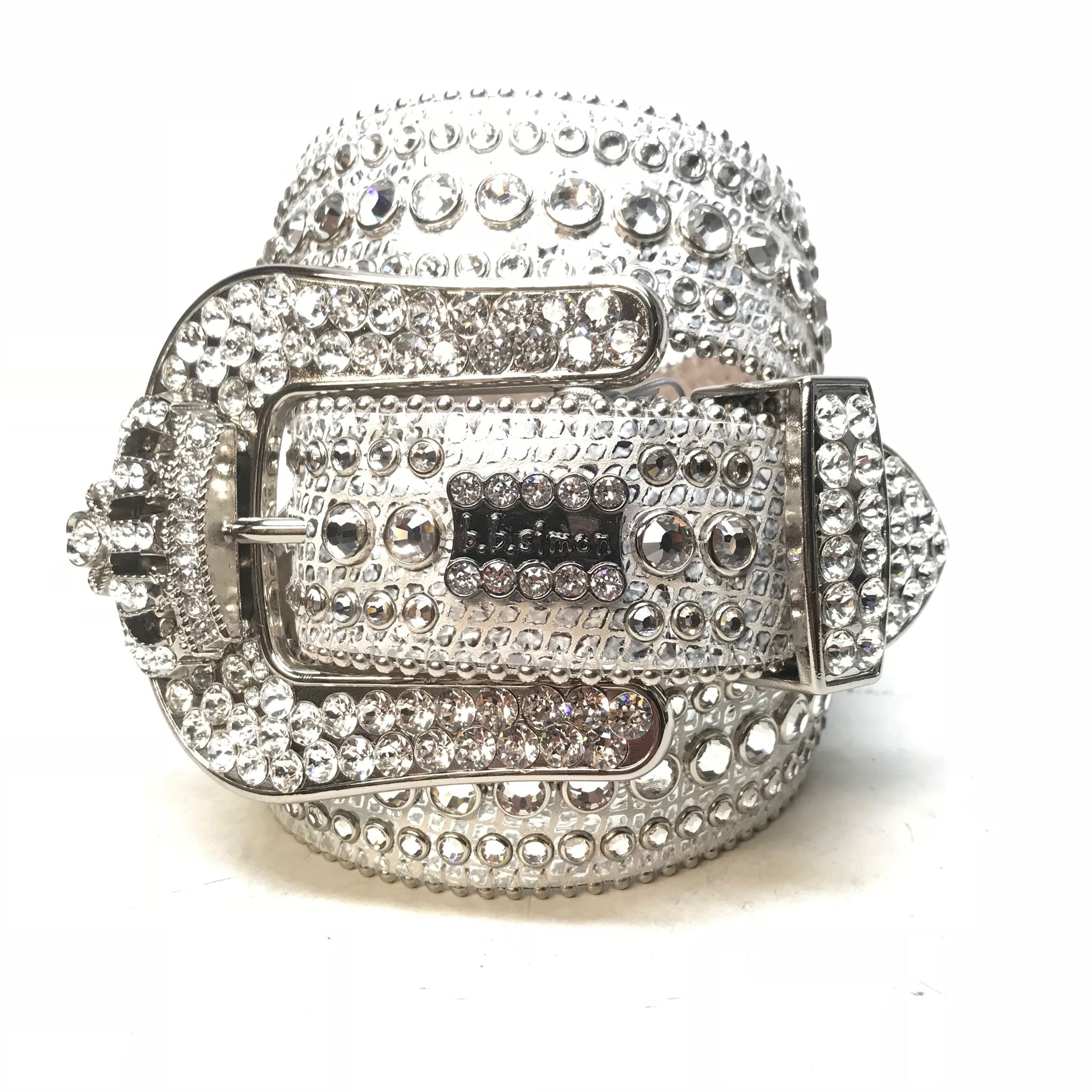 b.b. Simon 'Chrome Crown' Fully Loaded Crystal Belt - Dudes Boutique